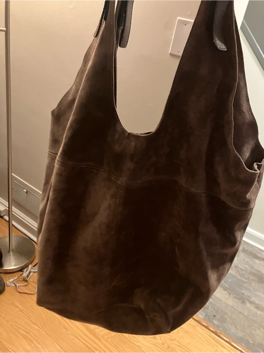 Club Monaco Brown Suede leather tote slouchy oversized